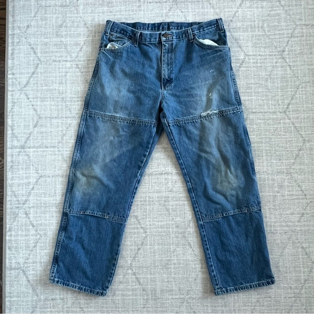 Vintage Dickies Men’s Blue Distressed Grunge Baggy Workwear Skater Denim Jeans - Picture 10 of 10